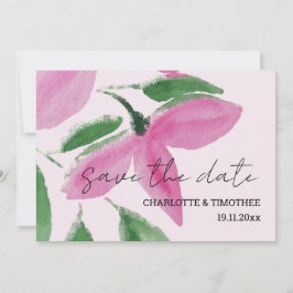 Elegante Romantische rosa Wildblumen Save The Date