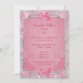 Elegante romantische Rose & Bögen 90. Einladung (Rückseite)