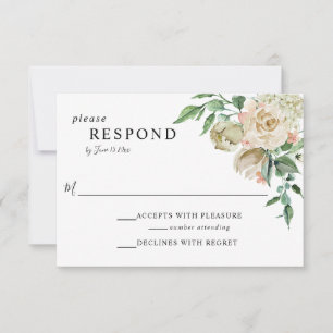Elegante Romantische Rose Garden UAWG Wedding Chic RSVP Karte