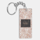 Elegante romantische Rose Gold Rose Muster Bild Schlüsselanhänger (Vorderseite links)