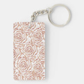 Elegante romantische Rose Gold Rose Muster Bild Schlüsselanhänger (Rückseite)