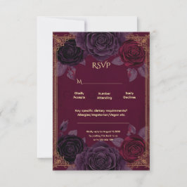 Elegante romantische Rose Gotische Hochzeit RSVP Karte