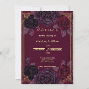 Elegante romantische Rose Gotische Hochzeit Save The Date