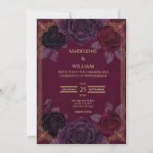 Elegante romantische Rose Gotische Hochzeitseinlad Einladung (Vorderseite)
