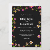 Elegante romantische Rose Lights Boho Blumenhochze Einladung (Vorderseite)