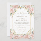 Elegante romantische Rose mit weichem Rot Einladung (Vorderseite)