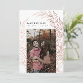 Elegante Romantische Rose Save The Date (Stehend Vorderseite)