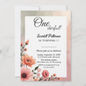 Elegante romantische Rose Wasserfarben Florenz Geb Einladung (Vorderseite)