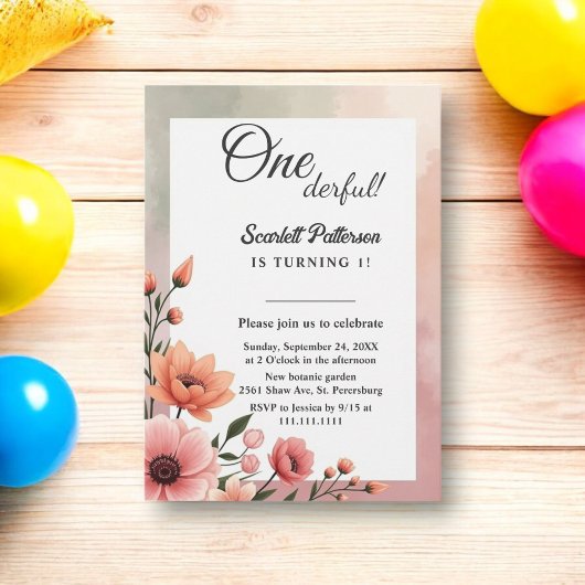 Elegante romantische Rose Wasserfarben Florenz Geb Einladung