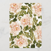 Elegante romantische Rose Wasserfarbenhochzeit Einladung (Rückseite)