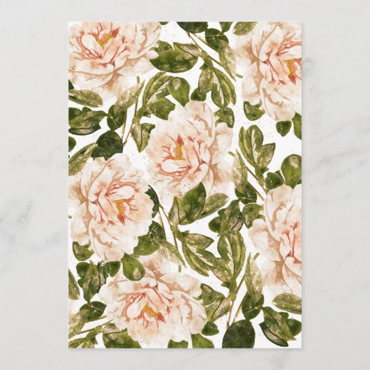 Elegante romantische Rose Wasserfarbenhochzeit Einladung (Rückseite)