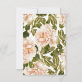 Elegante romantische Rose Wasserfarbenhochzeit RSVP Karte (Rückseite)