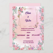 Elegante Romantische Rosenhochzeit Einladung (Vorne/Hinten)