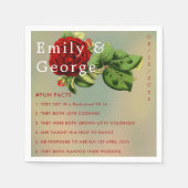 Elegante Romantische Rote Rose Blumenfreund Fakten Serviette (Vorderseite)