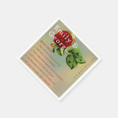 Elegante Romantische Rote Rose Blumenfreund Fakten Serviette (Ecke)