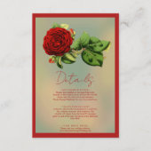 Elegante romantische Rote Rose Blumenzettel Begleitkarte (Vorderseite)