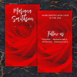 Elegante Romantische Rote Rose-Earring-Display-Kar Visitenkarte