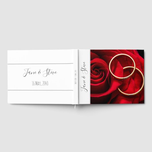 Elegante romantische rote Rose Gästebuch (Voll)