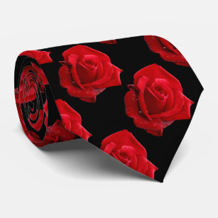 Elegante Romantische Rote Rosen Krawatte