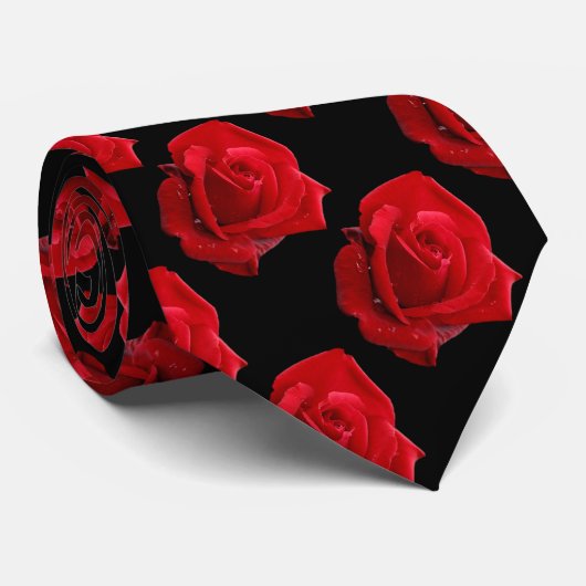 Elegante Romantische Rote Rosen Krawatte (Gerollt)