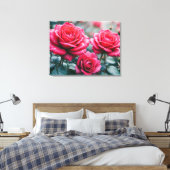 Elegante Romantische Rote Rosen Leinwanddruck (Insitu (Schlafzimmer))