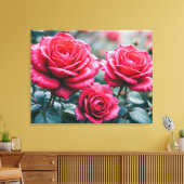 Elegante Romantische Rote Rosen Leinwanddruck (Insitu (Wohnzimmer))