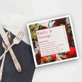 Elegante romantische Rote Rosen Spaß Fakten Hochze Serviette