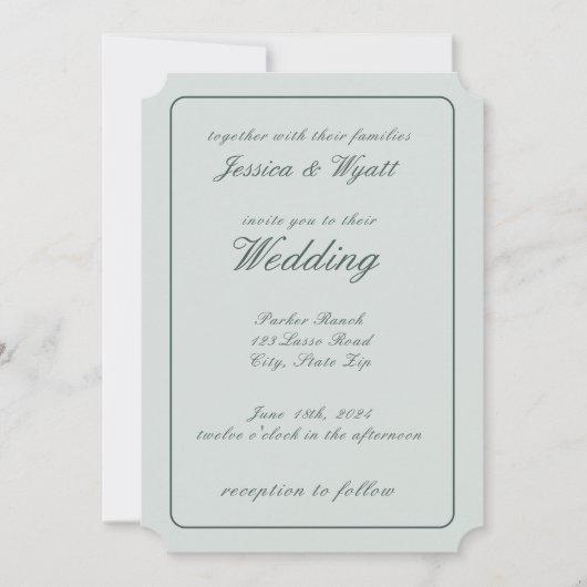 Elegante romantische Rustikale Daple Horses Weddin Einladung (Vorderseite)