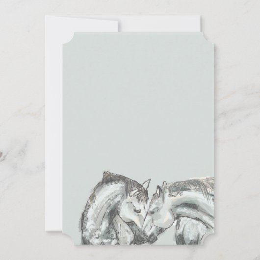 Elegante romantische Rustikale Daple Horses Weddin Einladung (Rückseite)