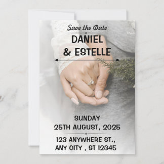 Elegante romantische Save the Date Hochzeitskarte Einladung