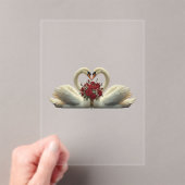 Elegante romantische Schwäne & rote Rosen - Valent Acryleinladungen (Insitu (Handheld))