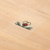 Elegante romantische Schwäne & rote Rosen - Valent Acryleinladungen (Ablage )