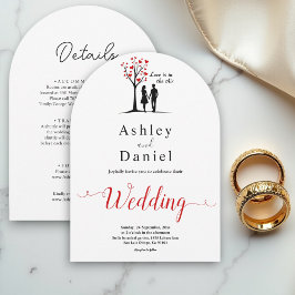 Elegante romantische Schwarz-Weiß-Hochzeit Einladung