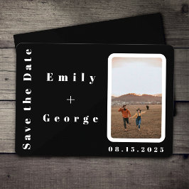 Elegante romantische Schwarz-Weiß-Hochzeit Save The Date