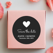 Elegante Romantische Schwarze Hochzeit Speichern S Runder Aufkleber