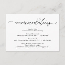 Elegante romantische, schwarze Unterkünfte Begleitkarte