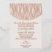 Elegante romantische Script Blush Wedding Rose Gol Folieneinladung (Vorderseite)