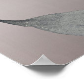 Elegante romantische Silberrosa Blumenhochzeit Poster (Ecke)