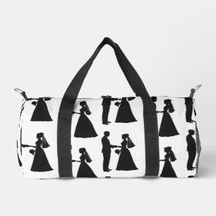 Elegante, romantische Silhouette Braut & Groom Duffle Bag