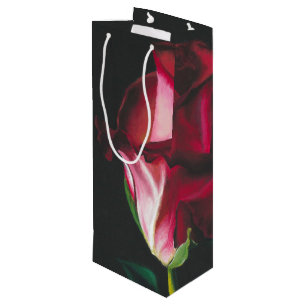 Elegante romantische Single-Rosen-Geschenk-Tasche Geschenktüte Für Weinflaschen