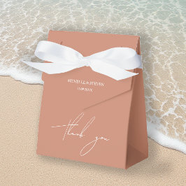 Elegante Romantische Terracotta Coral Calligrafy Geschenkschachtel