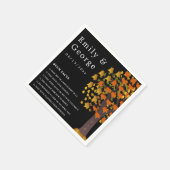 Elegante romantische Tree Schwarze Hochzeit im Her Serviette (Ecke)