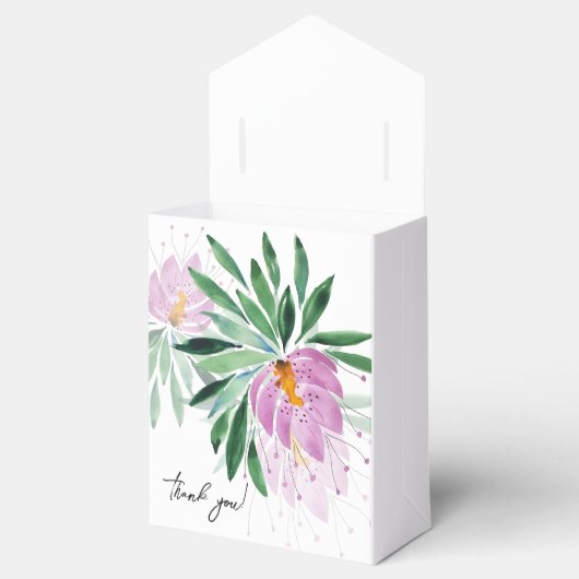 Elegante Romantische Violette Lila Flora Geschenkschachtel (Geöffnet)