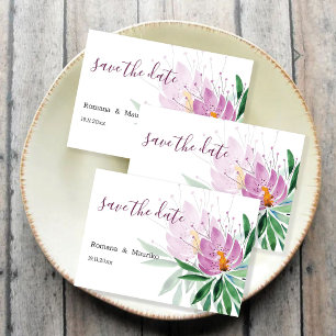Elegante romantische violette Lotus-Wasserfarben-K Save The Date