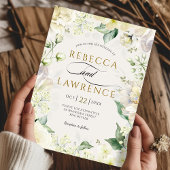 Elegante romantische Weiße Salbei Hochzeit Einladung