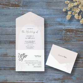 Elegante romantische White Lace Blume All In One Einladung