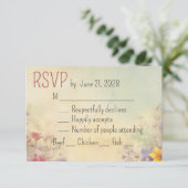 Elegante romantische Wildblume RSVP Karte (Stehend Vorderseite)