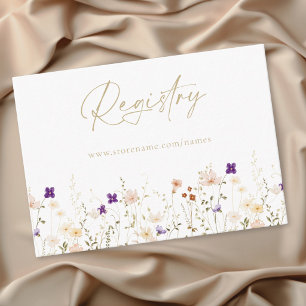 Elegante romantische Wildblumen-Brautparty Begleitkarte