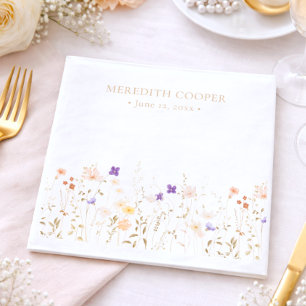Elegante romantische Wildblumen-Brautparty Serviette