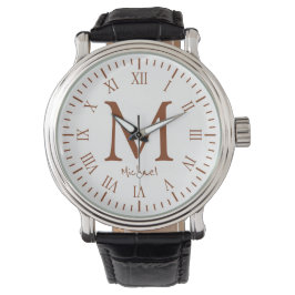 Elegante römische Monogramm-Zahlen beobachten Armbanduhr